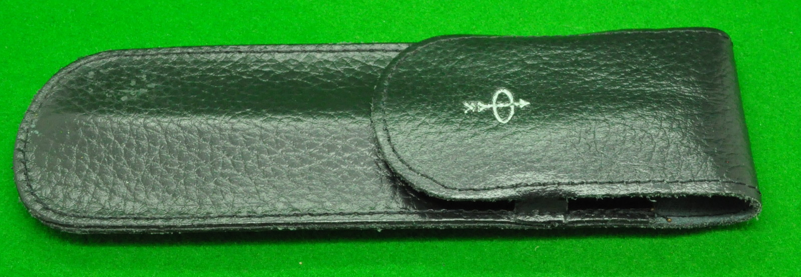 PARKER TWIN GREEN LEATHER PEN POUCH/CASE-FRANCE-BOXED-NEW OLD STOCK. 