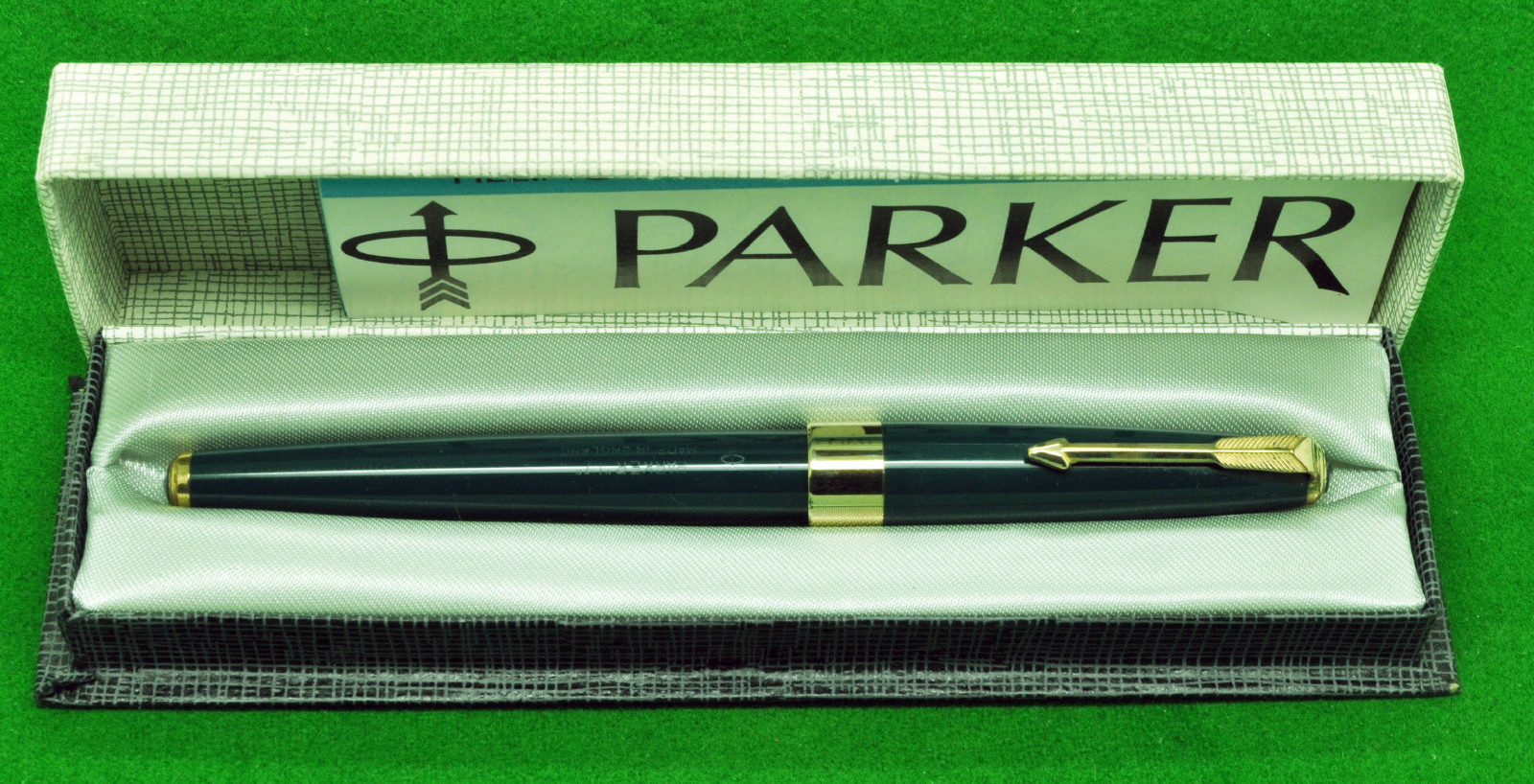 Parker Insignia Lacquer Sea Green & Gold Ballpoint Pen New In Box Made In Usa 