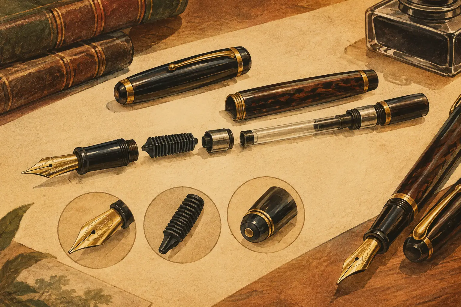 Fountain Pen Parts Explained for Vintage Pens