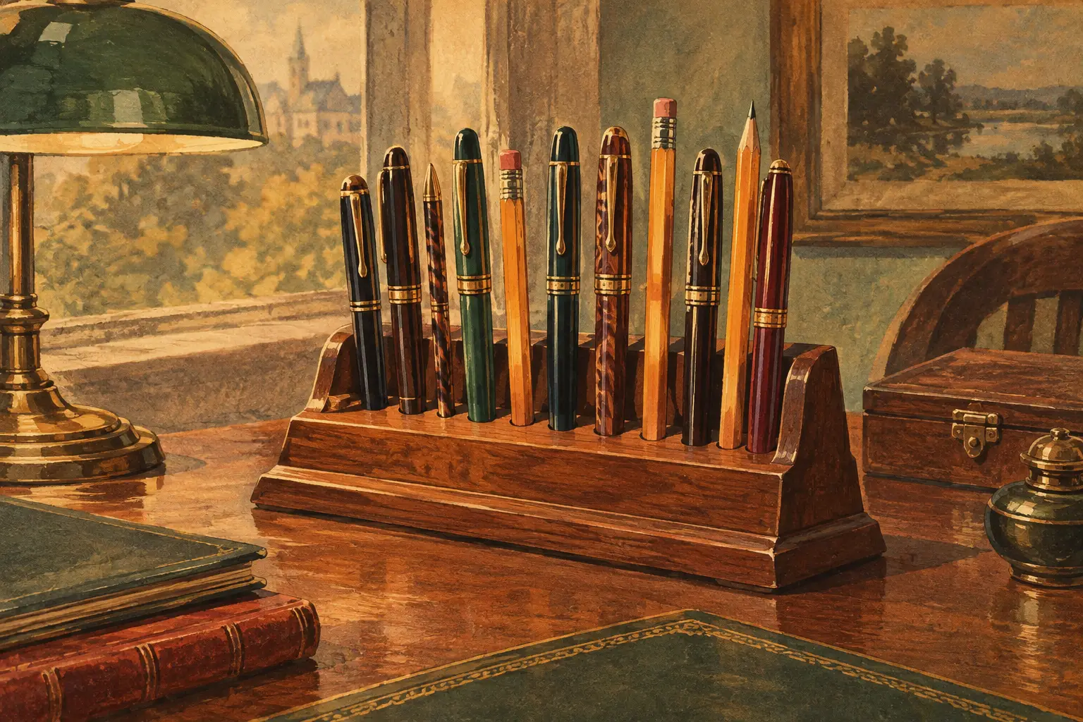 Pen Racks for Vintage Pens, Pencils and Desks